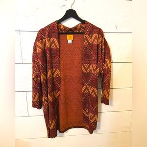 Ruby Rd 3/4 sleeve cardigan boho southwest size M